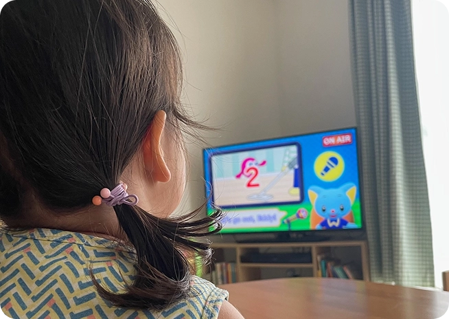 4歳3ヶ月のママの子供 DVD 視聴イメージ